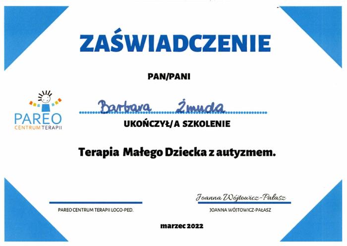 Autyzm — szkolenie uzupełniające