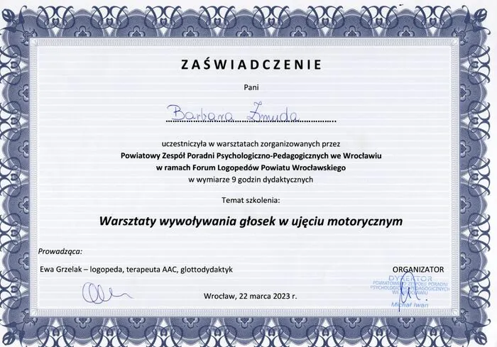 Warsztaty wywoływania głosek w ujęciu motorycznym